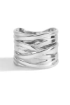 Mint & Lily Wire Wrap Statement Ring In Silver