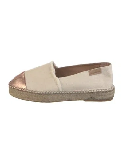 Pre-owned Mint&rose Canvas Colorblock Pattern Espadrilles In Neutral