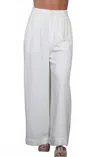 Mint Blake Linen Pants In White In White