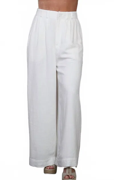 Mint Blake Linen Pants In White