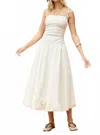 Mint Bubble Hem Midi Dress In Vanilla In Metallic