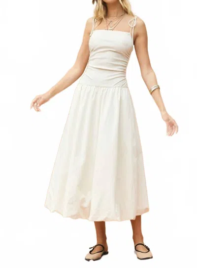 Mint Bubble Hem Midi Dress In Vanilla In Metallic