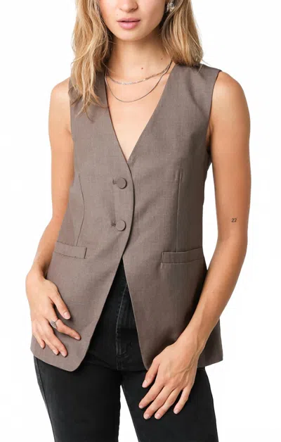 Mint Classic Layering Vest In Coffee Bean In Multi
