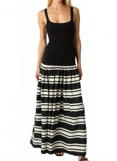 Mint Dolores Drop Waist Dress In Black