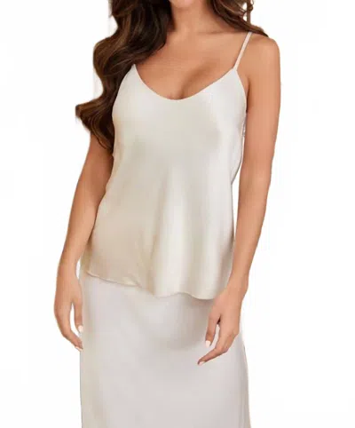 Mint Exclusives Adjustable Strap Silky Tank In Beige In Neutral