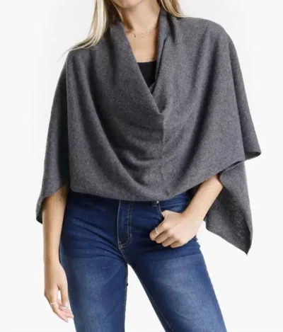 Mint Exclusives Italian Cashmere Ruana Shawl In Heather Pearl Gray