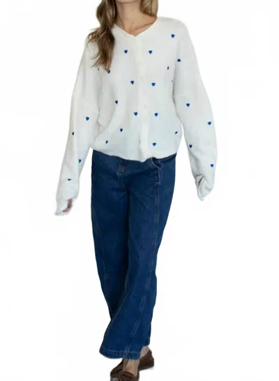 Mint Exclusives Piper Heart Cardigan In Ivory In White