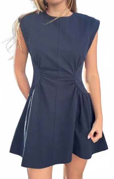 Mint Exclusives Stella A-line Mini Dress In Navy In Blue
