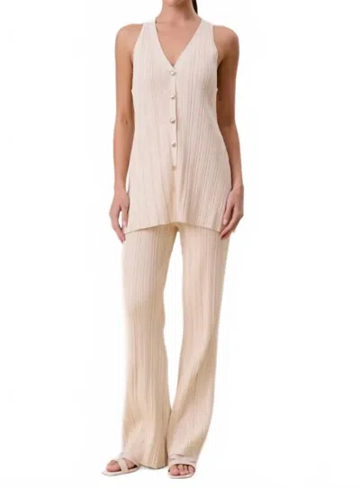 Mint Exclusives Sunna Shell Knit Vest Set In Ecru In White