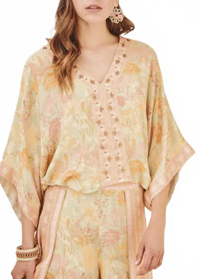 Mint Ina Cropped V-neck Blouse In Ice In Neutral