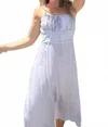 Mint Maria Slip Midi Dress In Purple Polka Dot In White
