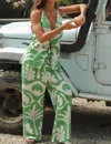 Mint Mosaique Wide Leg Pants In Green In Green