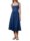 Mint Nicole Hook Front Midi Dress In Blue In Blue