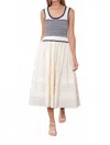 Mint Paris Stripe Midi Dress In Cream In White