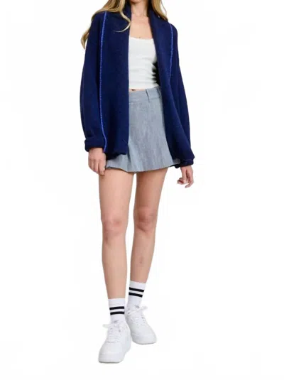 Mint Salila Sardine Cardigan In Navy In Blue