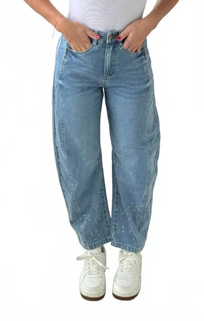 Mint The Barrel Leg Jean In Light Blue Acid Wash In Multi