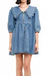 Mint The Piper Dress In Medium Wash In Multi