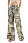 Mint The Sahara Wide Leg Pant In Sage/cream In Multi