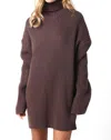 Mint Turtleneck Sweater Tunic In Coffee Bean In Multi