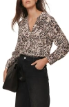 Mint Velvet Animal Print Long Sleeve Shirt In Multi