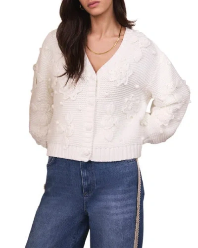 Mint Velvet Applique Flower Cardigan In Orange