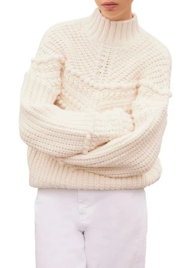 Mint Velvet Bobble Detail Knit Sweater In White