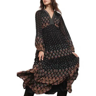 Mint Velvet Boho Print Maxi Dress In Black