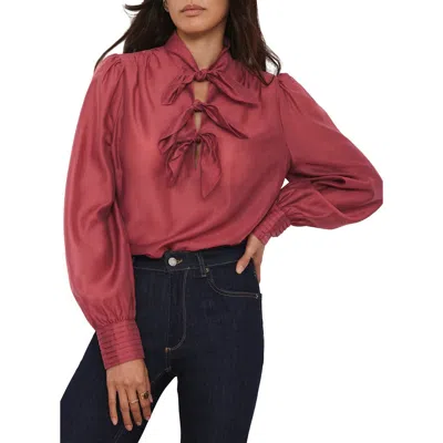 Mint Velvet Bow Detail Blouse In Pink