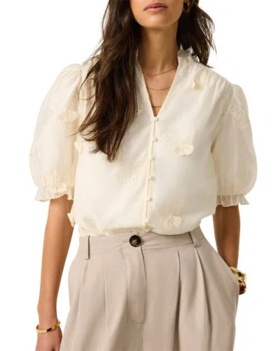 Mint Velvet Butterfly Detail Blouse In White