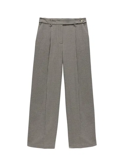 Mint Velvet Check Side Stripe Trousers In Neutral