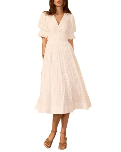 Mint Velvet Checked Midi Dress In Neutral