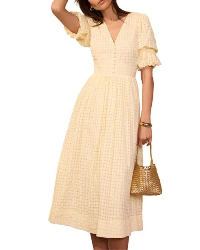 Mint Velvet Checked Midi Dress In Neutral