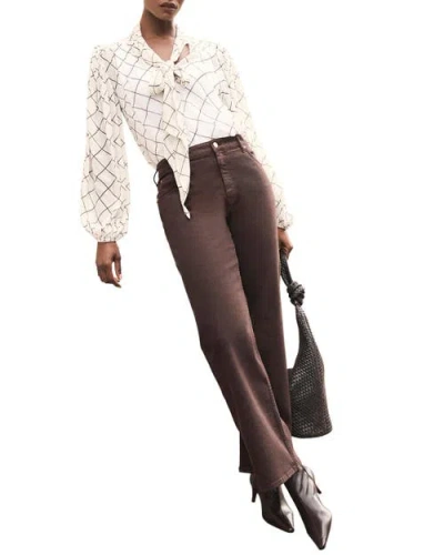 Mint Velvet Checked Pussy Bow Blouse In Transparent