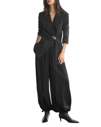 Mint Velvet Checked Soft Balloon Trousers In Black