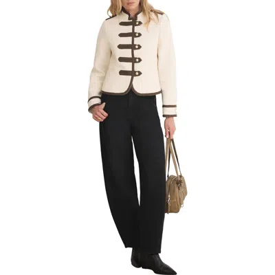 Mint Velvet Contrast Military Jacket In Neutral