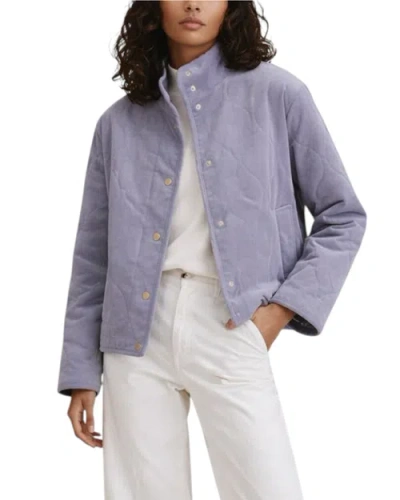 Mint Velvet Corduroy Quilted Jacket In Blue