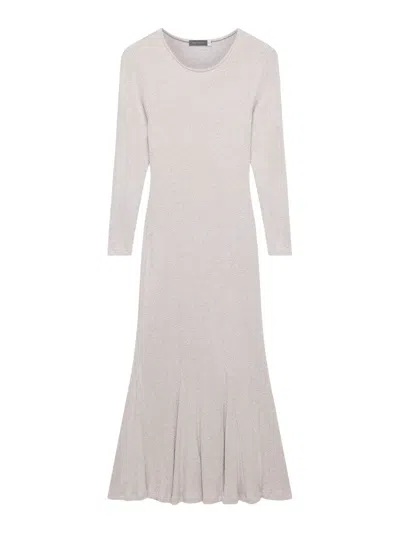 Mint Velvet Cosy Ribbed Jersey Midi Dress In Neutral