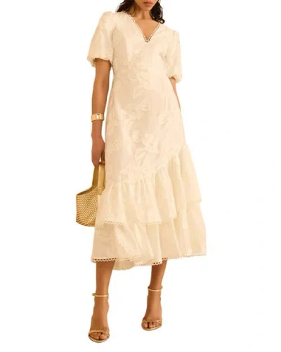 Mint Velvet Cotton Blend Floral Maxi Dress In White