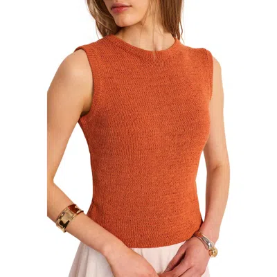 Mint Velvet Cotton Blend Knit Top In Orange