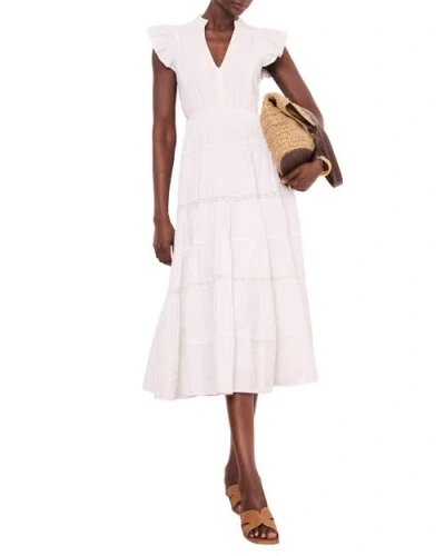 Mint Velvet Cotton Cheesecloth Tiered Maxi Dress In White