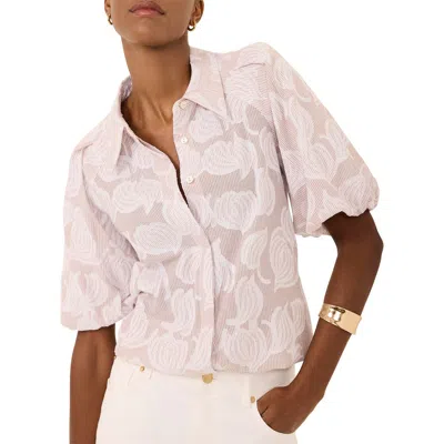 Mint Velvet Cotton Jacquard Shirt In Neutral