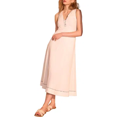 Mint Velvet Cotton Tie Detail Maxi Dress In Neutral