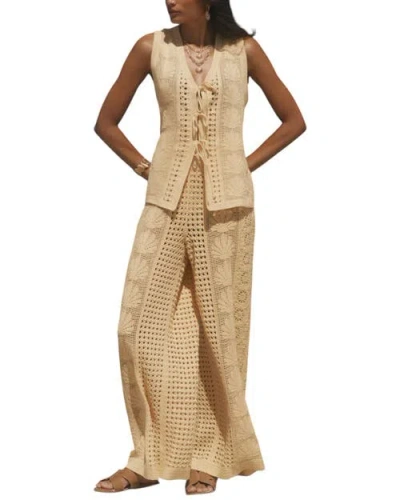 Mint Velvet Crochet Knit Trousers In Neutral