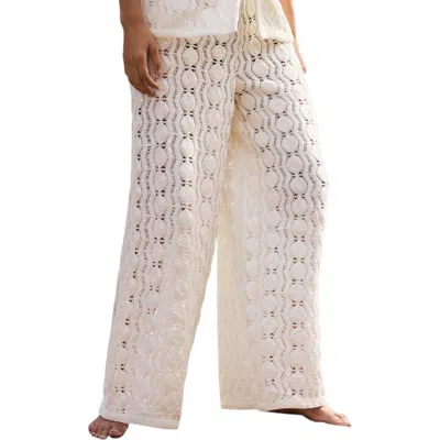 Mint Velvet Crochet Sequin Trousers In White
