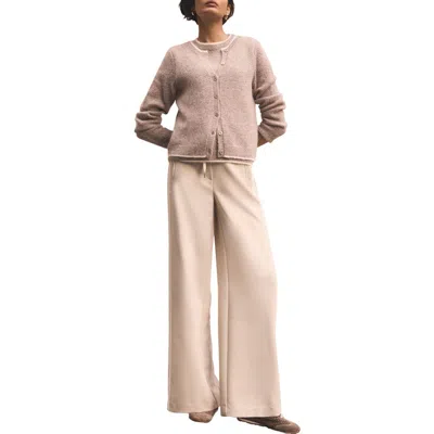 Mint Velvet Crochet Side Stripe Wide Joggers In Brown