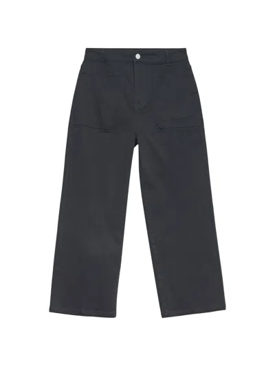 Mint Velvet Cropped Wide Jeans In Black
