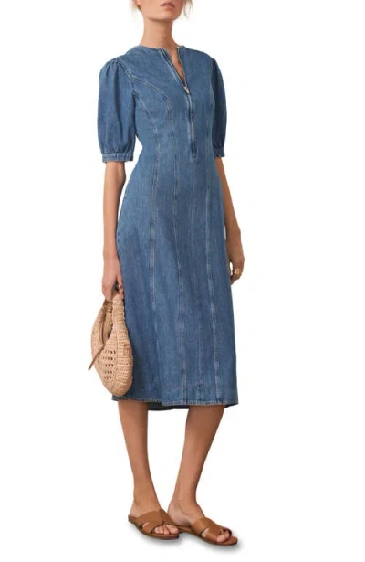 Mint Velvet Denim Zip Midi Dress