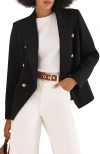 Mint Velvet Double Breasted Blazer In Black