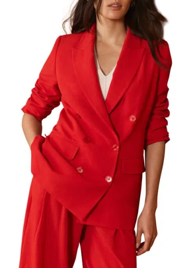 Mint Velvet Double Breasted Blazer In Red