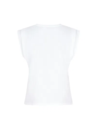 Mint Velvet Extended Shoulder T-shirt In White